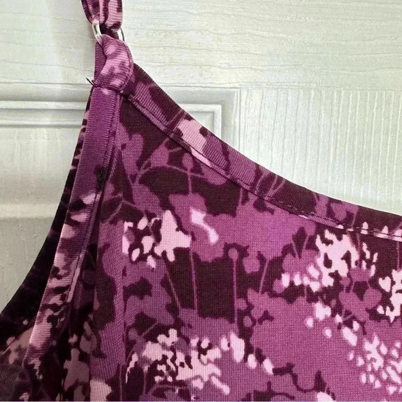 Reitman’s Tank Top Spaghetti Straps Adjustable Purple Floral Size Medium - Picture 5 of 16